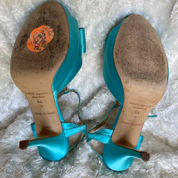 VINTAGE KATE SPADE OPEN TOE BOW HEEL 7 1/2 - Picture 4 of 4